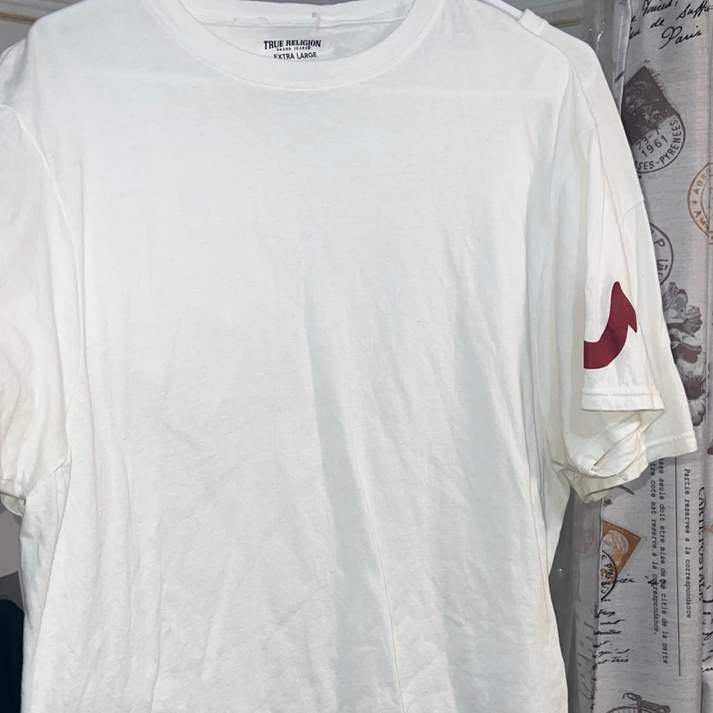 True Religion White Tee with Red Accent